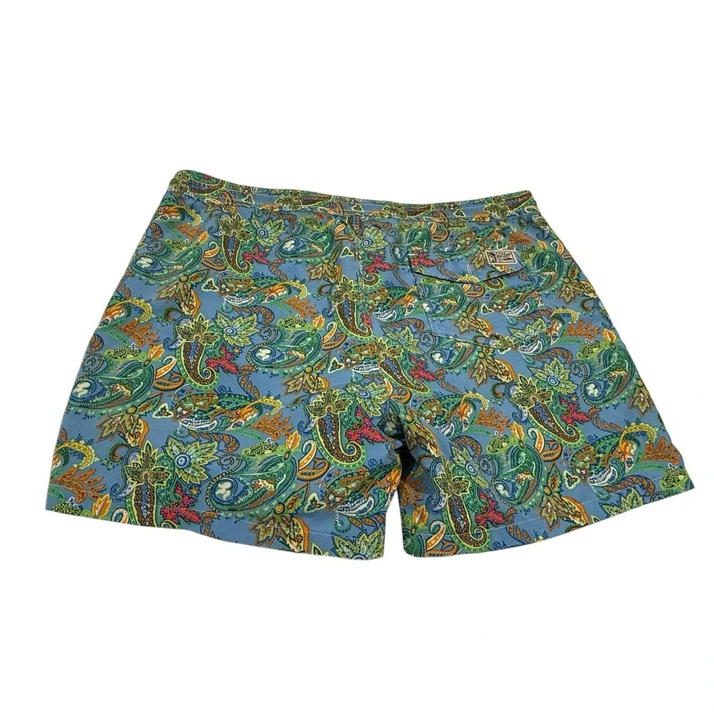 Polo Ralph Lauren Swim Shorts Paisley Print Drawstring Multicolor Men's XL